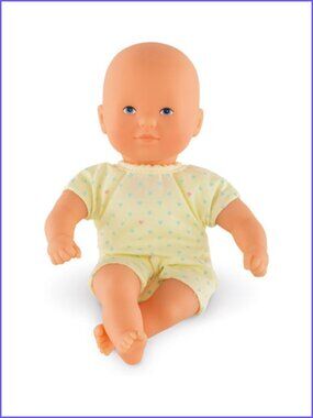 Corolle Mini Bath Calin Doll Sweet Hearts-Yellow 8" New In Box